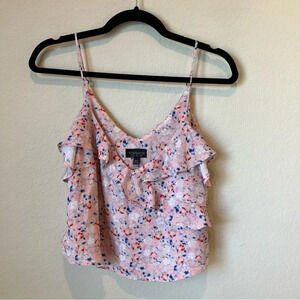 Topshop Ruffle Floral crop top
